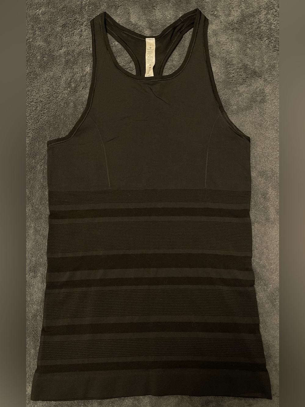 lululemon athletica Black Ribbed-Stripe Racerback Tank